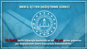 2021 Yılı MEB İl İçi Yer Değiştirme başvuruları