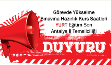 Antalya İli Görevde Yükselme Sınavına Hazırlık Kurs Saatleri