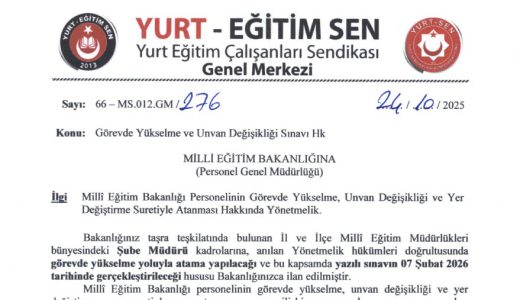 Görevde Yükselme ve Unvan Değişikliği Sınavı Hk